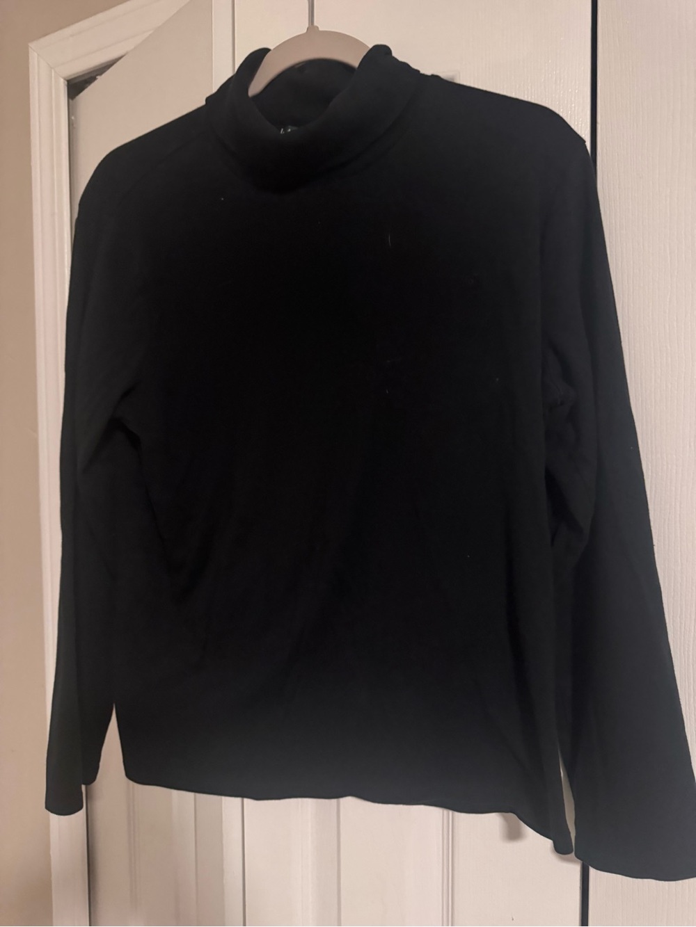 Lauren Ralph Lauren Black Turtleneck Long Sleeve Top Cotton Minimalist XL